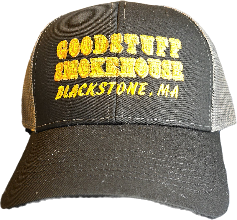 Goodstuff Smokehouse Logo hat Black on Grey