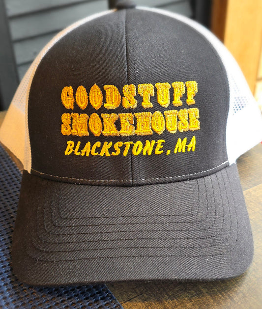 Goodstuff Smnokehouse Logo Hat Black on White